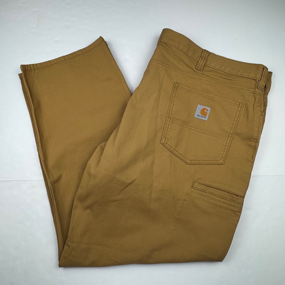 Carhartt Relaxed Fit Work Pants 46x30 Tan Canvas Rugged Flex BN2517-M Brown